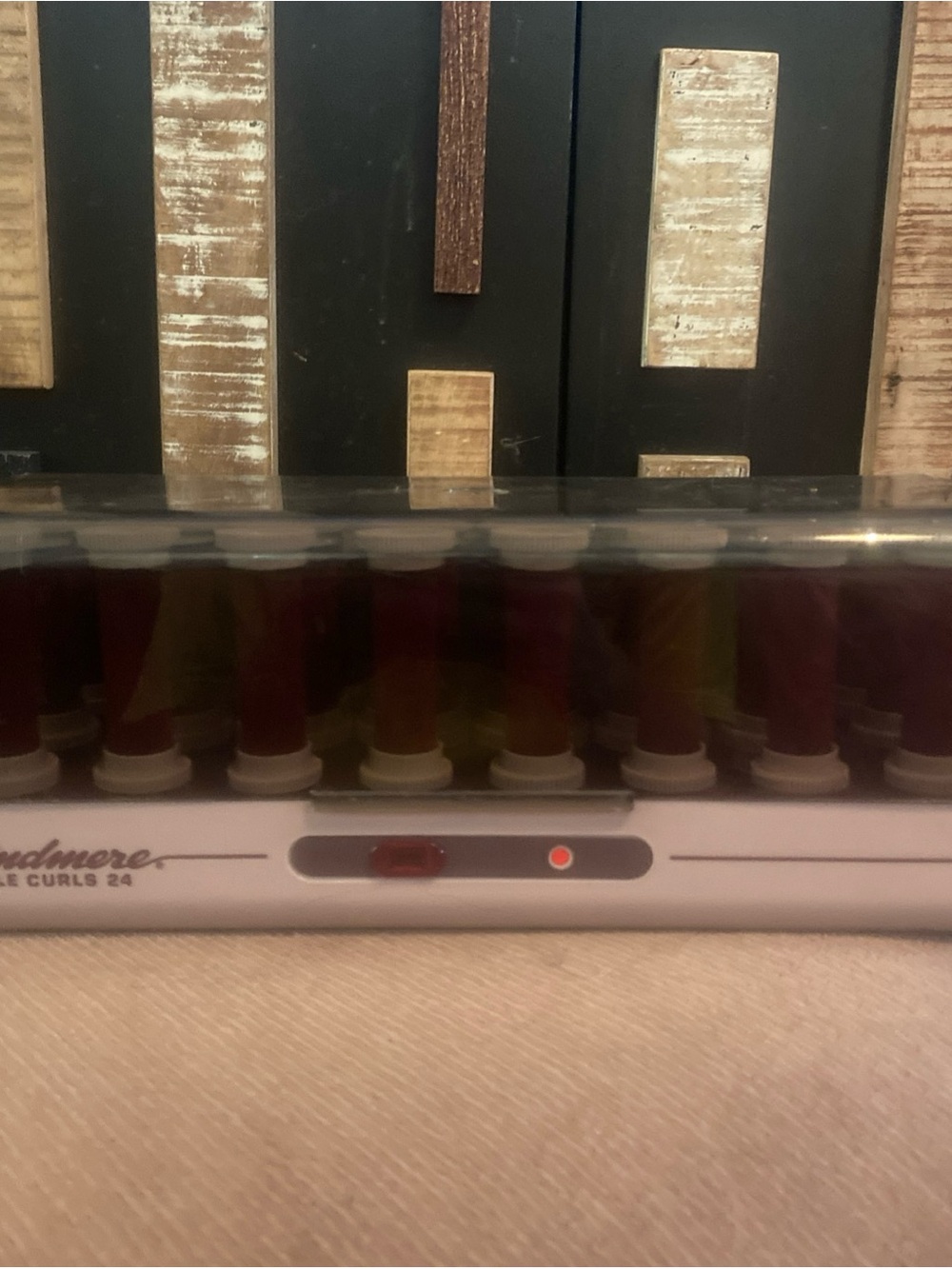 Vintage Windmere Heated Hair Rollers in Burgundy - 24-Piece Set No clips